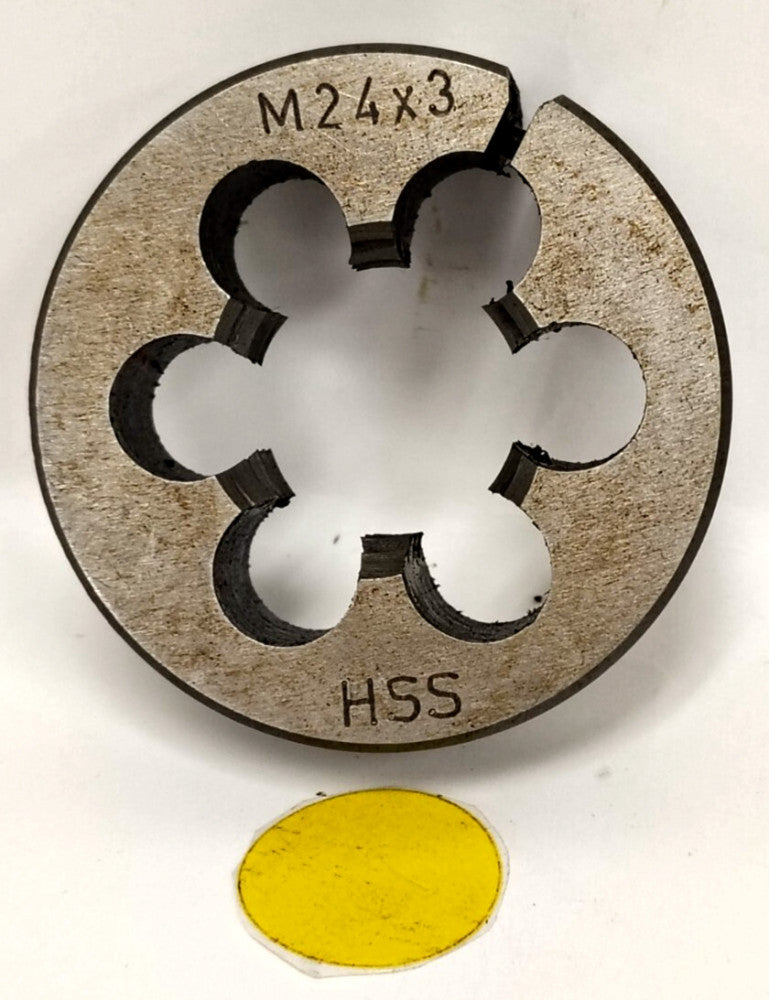 UNBRANDED M24 X 3 METRIC TAP AND THREAD DIE 2" OD 9/16" THICKNESS HSS
