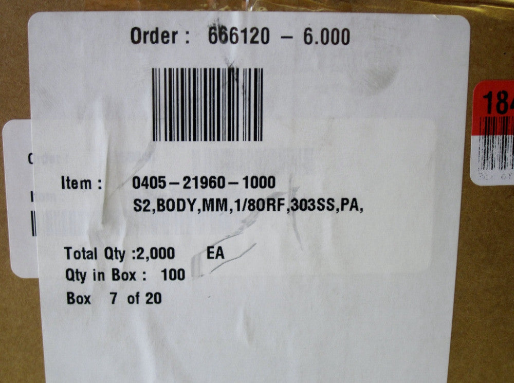 (100pcs) Norgren Kip Fluid Controls 0405-21960-1000 S2, Body, MM, 1/80RF, 303 SS