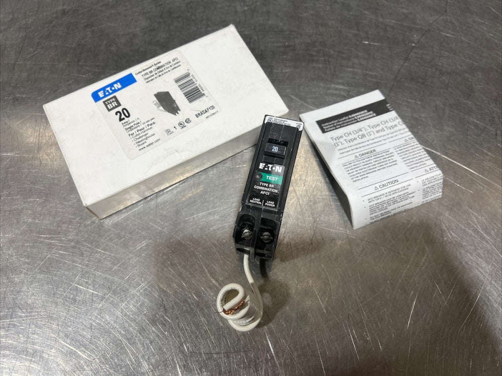 Eaton BRACAF120 Circuit Breaker 20A 120V 1 Pole Combination AFCI BR Nos Surplus