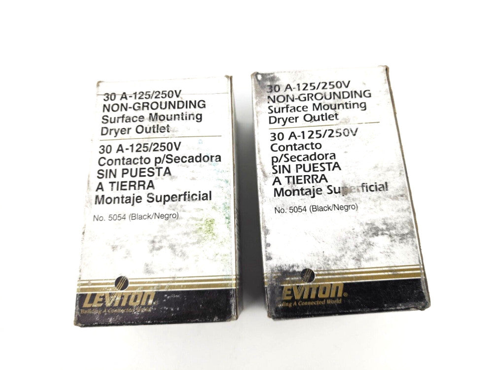 2pcs Leviton Dryer Outlet Receptacle 5054 30A 125 250V NEMA 10-30R Black