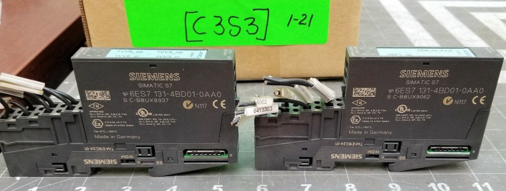 (2) SIEMENS  6ES7 131-4BD01-0AB0 ANALOG INPUT MODULE & TM-E15C24-01 BASE [C3S3] 