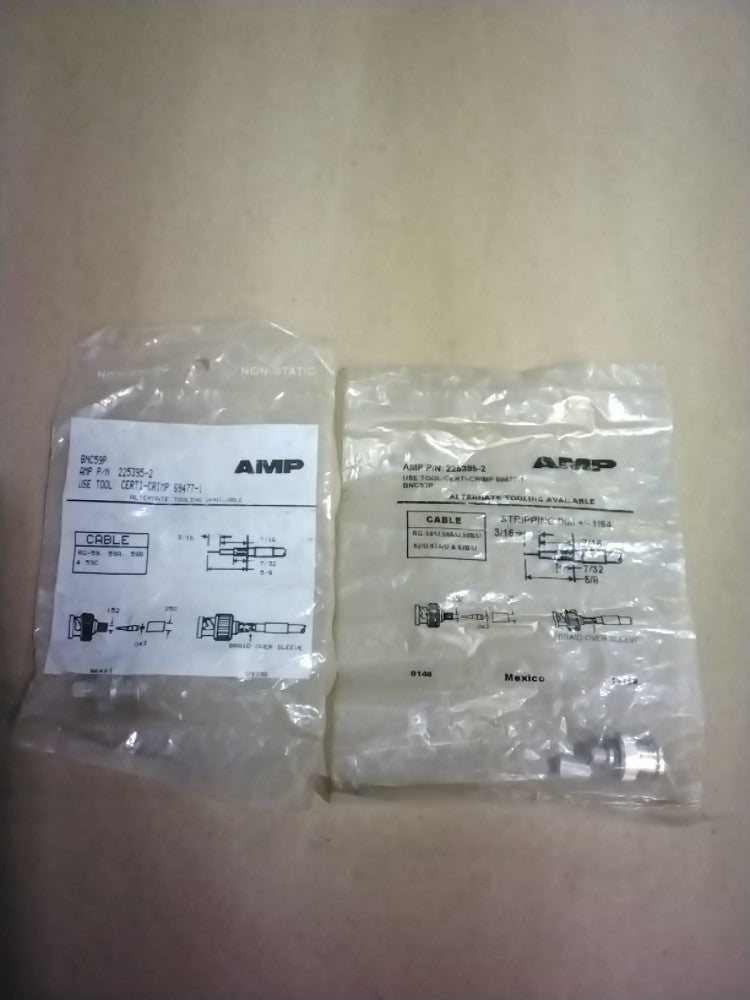 Lot of TWO - AMP INC 225395-2    Connector, New