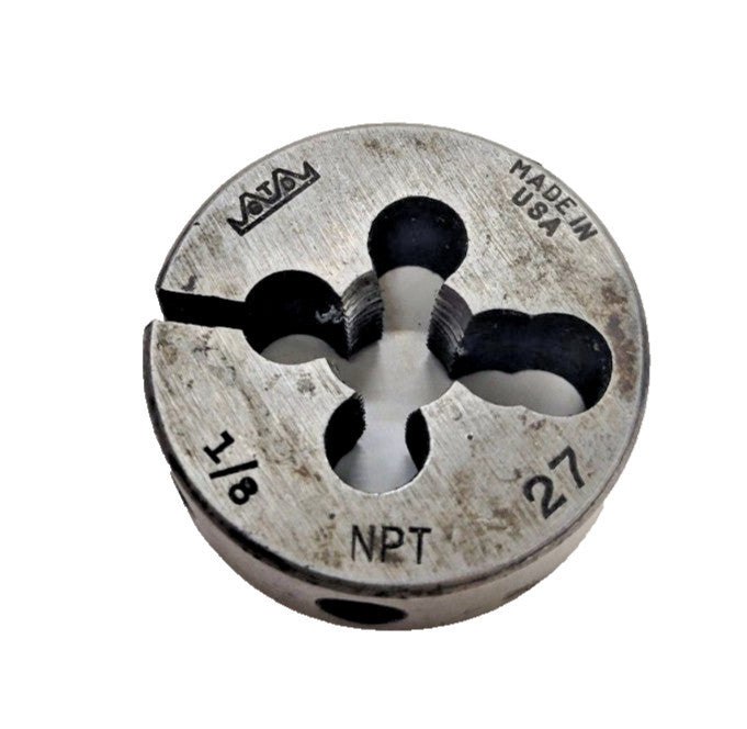 GTD 1/8"-27 THREADING DIE 1-1/2" OD 1/2" THICKNESS HSS