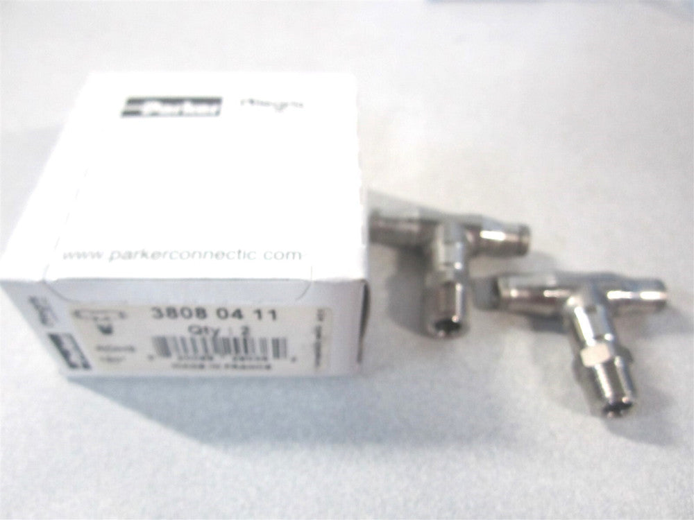 Parker 3808 04 11 5/32" Tube x MNPT x Tube x Male Push to Connect Fitting -Qty 2