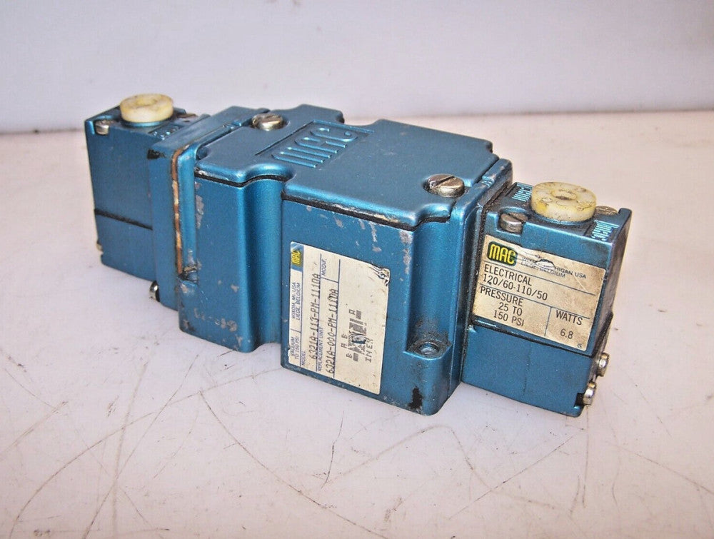 MAC SOLENOID VALVE VACUUM TO 150 PSI 120 VAC COILS  6321A-113-PM-111DA