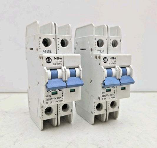 2 Pack Allen Bradley 1489-A2D040 4A Amp Circuit Breaker 2 Pole 1489A2D040 1489-A