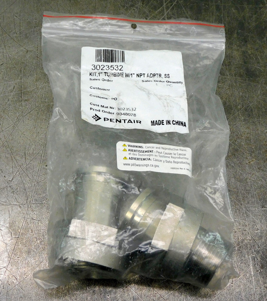 Pentair 3023532 Kit, 1" Turbine W/ 1" Adapter SS