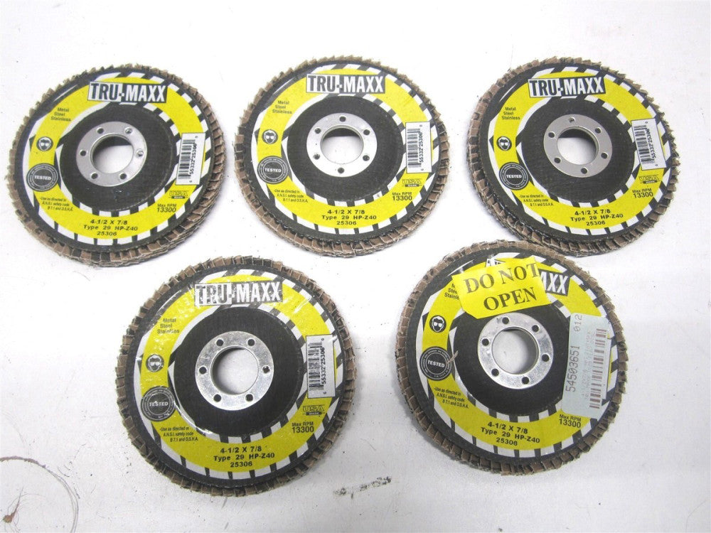 (73224941) 4-1/2" x 7/8" Zirconia Alumina Type 29 Course Grade Flap Disc - Qty 5