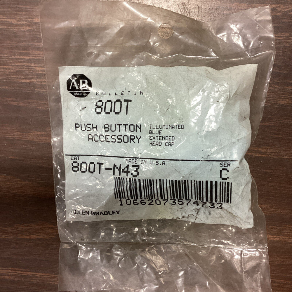 ALLEN BRADLEY 800T N43 Ser C BLUE Extended Head Pushbutton Pilot Light Lens