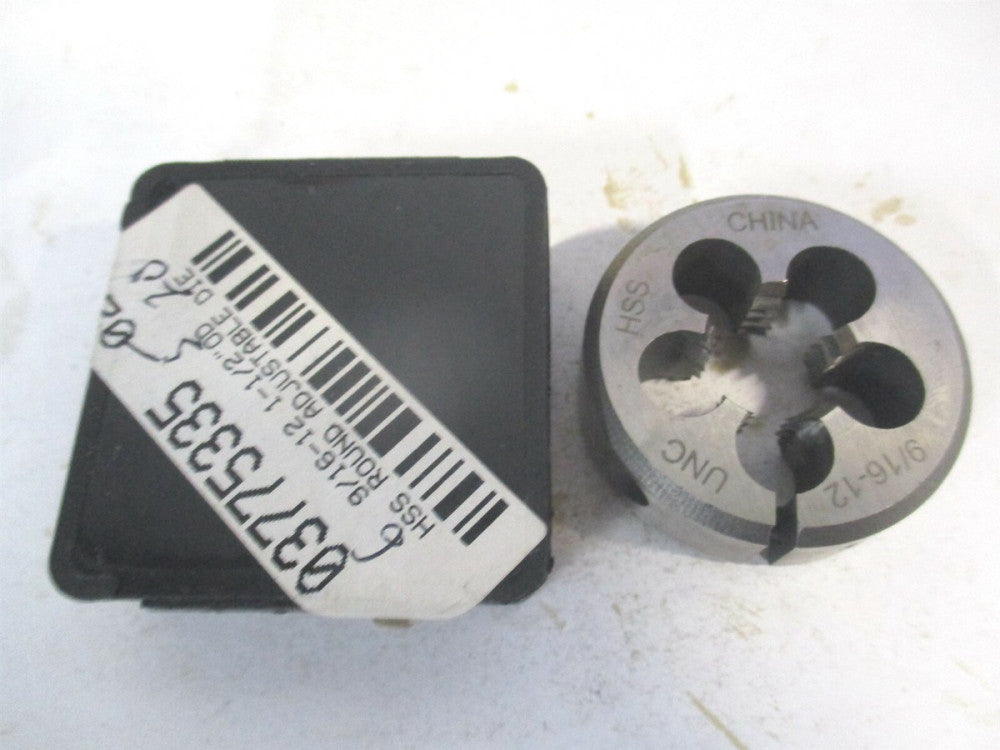 (314-1262) 9/16-12 UNC x 1-1/2" High Speed Steel RH Round Adjustable Die 