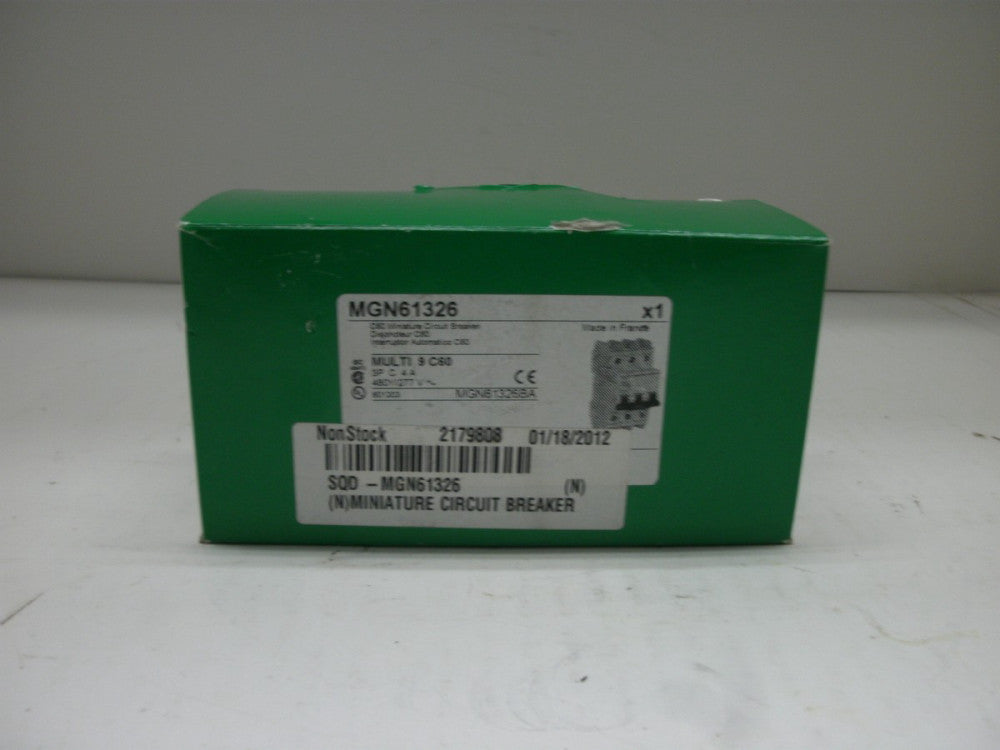 SCHNEIDER MGN61326 MULTI 9 C60 MINIATURE CICUIT BREAKER 4 AMP 480Y/277V 240V~NIB