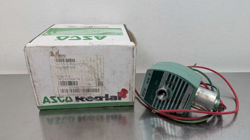 Asco 8314H006 Solenoid Valve 1/4 x 3/64 3U Brass 110/120VAC