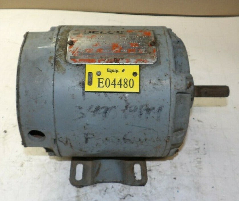 DELCO 1 HP AC MOTOR 230/460 VAC 3Ø 3490 RPM 56 FRAME 1J8324