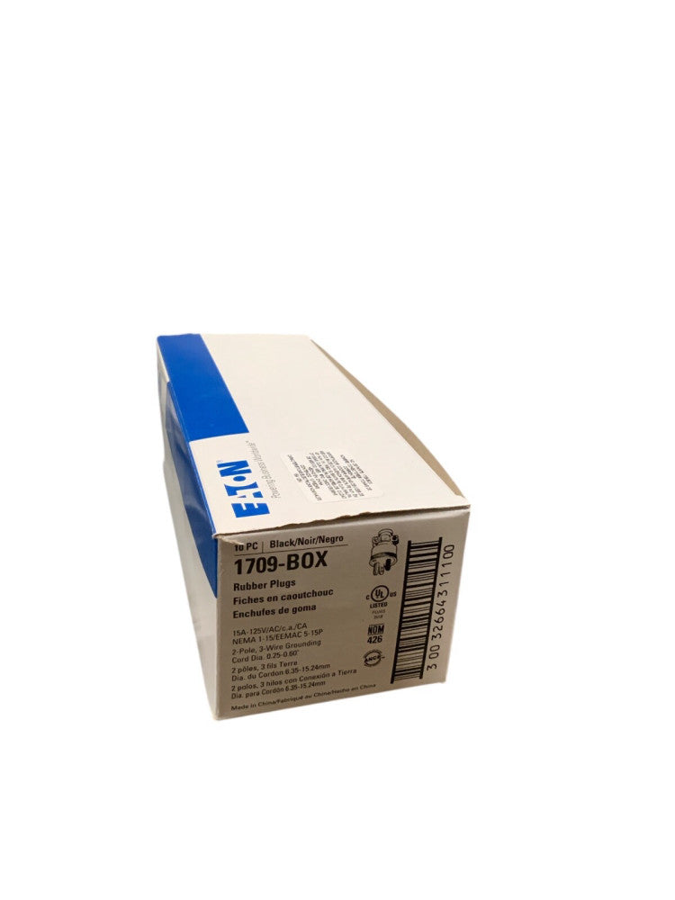 10 Pk Eaton 1709 15-Amp 125-Volt NEMA 5-15 3-wire Grounding Heavy-duty .1709 BOX