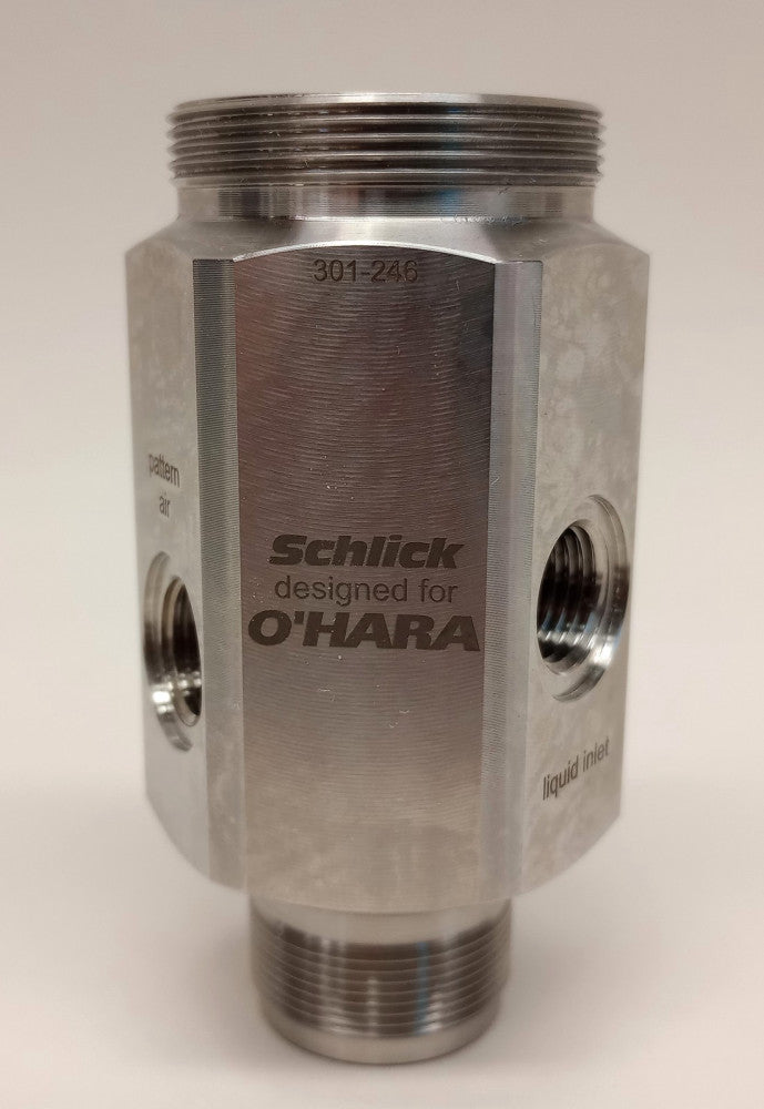 Schlick 301-246 LCM50 SS Nozzle Body O'HARA Mounting Thread UNF 3/8" 24 Gg