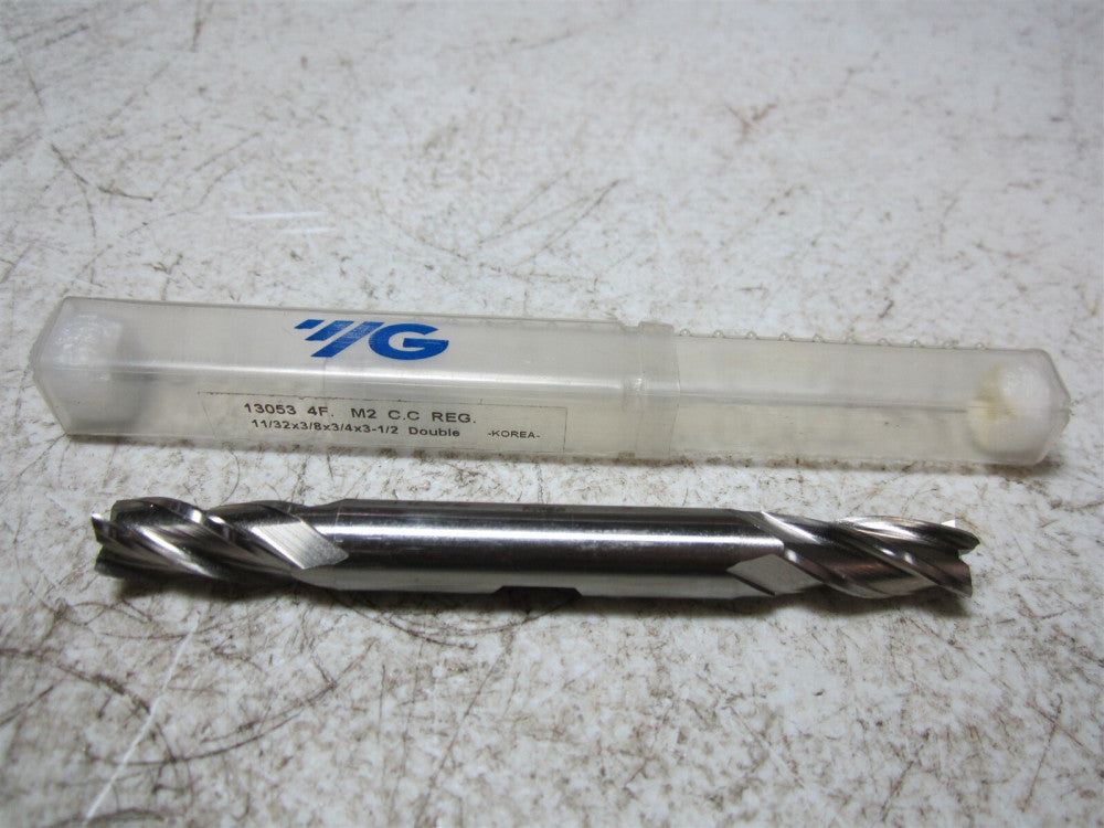 YG-1 (13053) 11/32 x 3/8 x 3/4 x 3-1/2" OAL HSS 2 Fl Double End Square End Mill