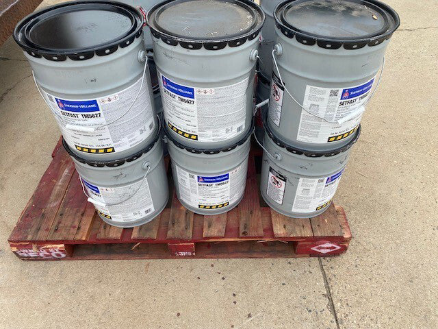 (8) SETFAST Solventborne Acrylic Traffic Marking Paint, Yellow, 5 Gallon Each