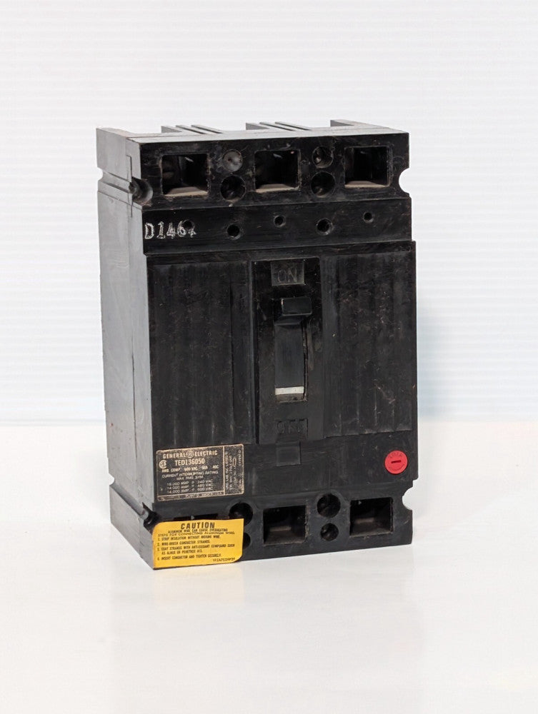 General Electric GE TED136050 Circuit Breaker, 50A 600VAC 250VDC 3P 18kA @ 480V