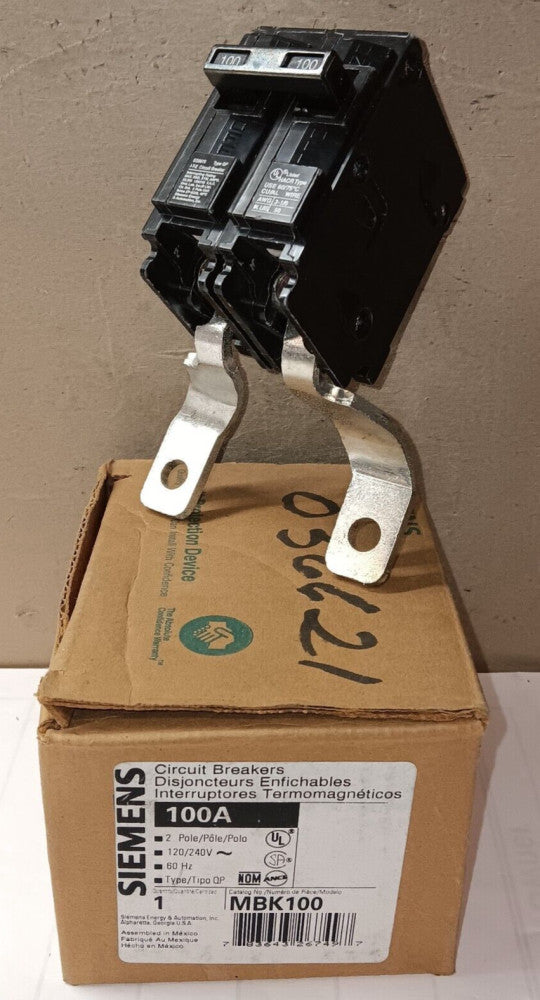 NEW SIEMENS MBK100 MAIN CIRCUIT BREAKER 100 AMP 2 POLE SINGLE PHASE 240 VAC