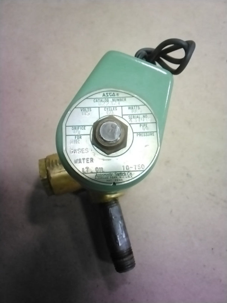 NEW GENUINE ASCO 822321 SOLENOID VALVE BRASS 1/4"  10-750  115v. 10.5 Watts