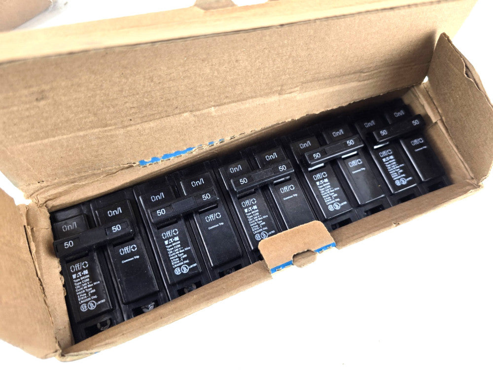 Eaton BR250 (5 Pack) 50 Amp 2P 120/240VAC Circuit Breaker Type BR- NEW Box of 5