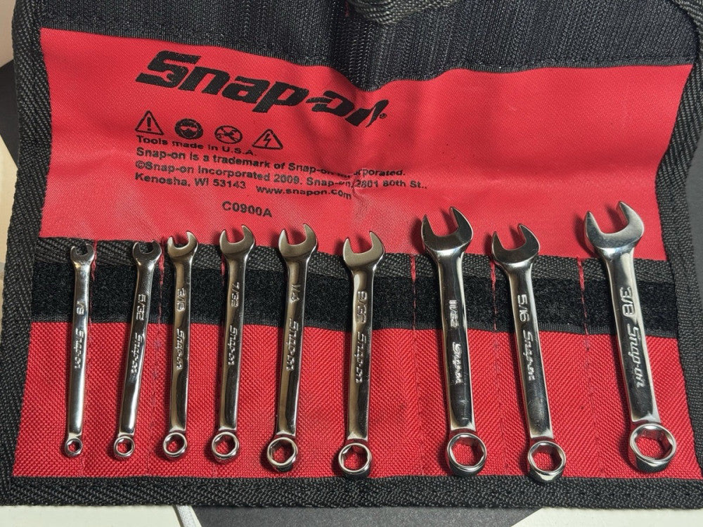 9 pc 6-Point SAE Flank Drive Midget Combination Wrench Set (1/8–3/8") OXI709SBK
