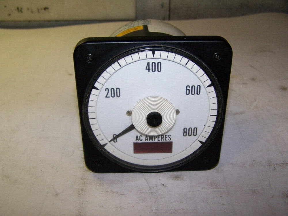 ASCO 077-DI 0-800 AC AMPERES PANEL METER 120 VAC