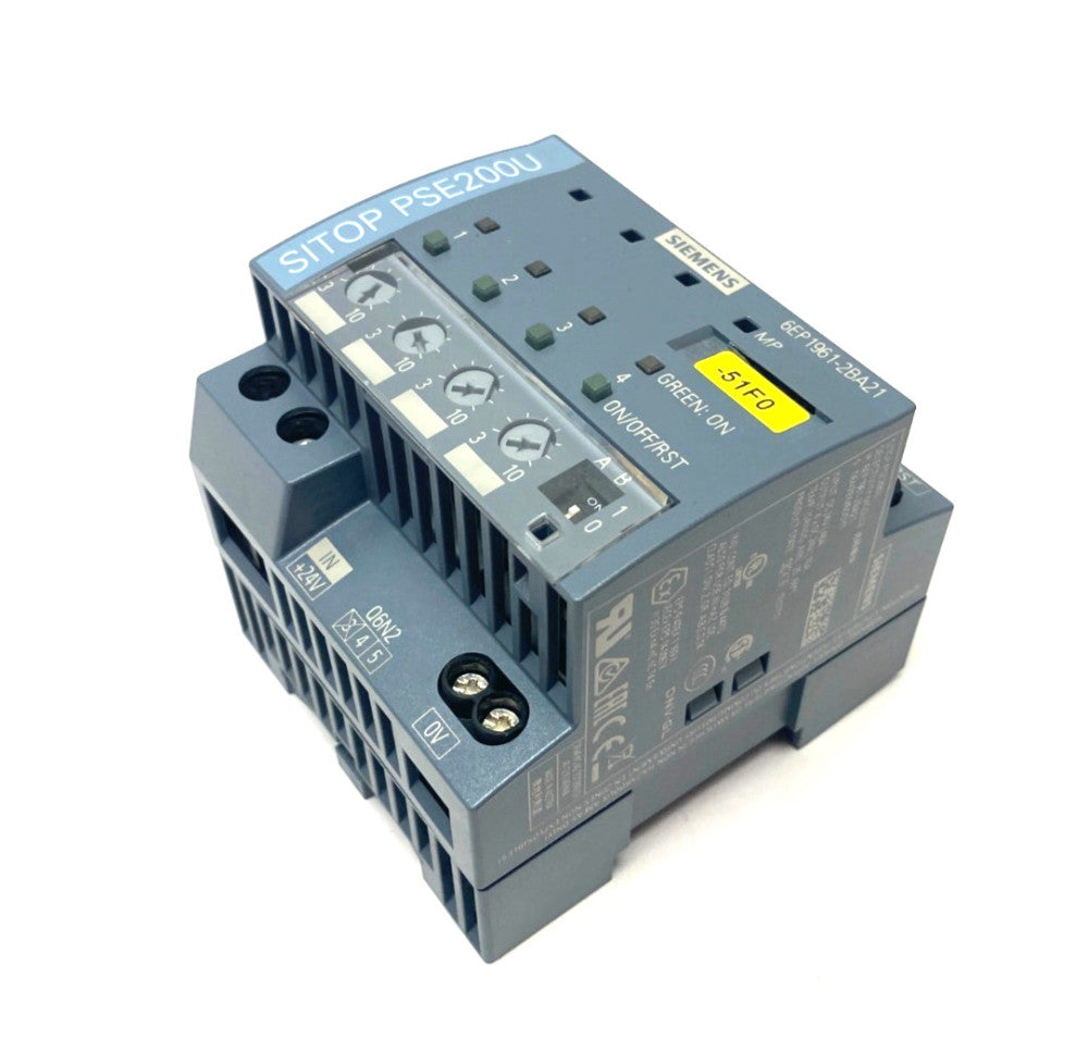 Siemens 6EP1961-2BA21 SITOP PSE200U Selectivity Module 4-Chan. Output 24VDC