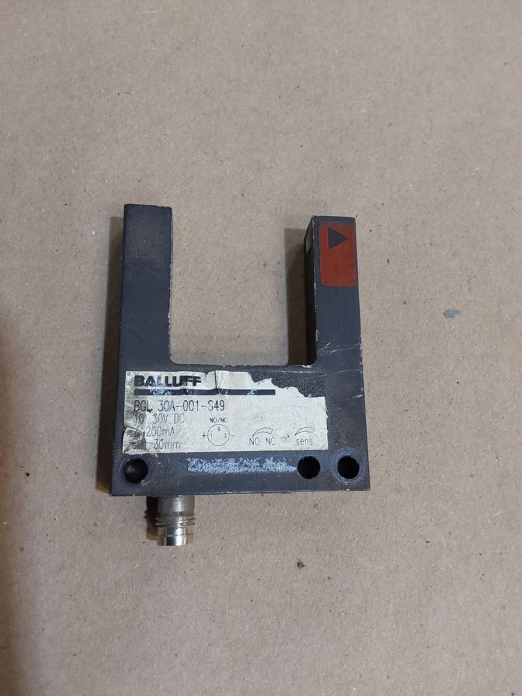 BALLUFF BGL0016 BGL 30A-001-S49 PHOTOELECTRIC FORK SLOT SENSOR 10-30VDC