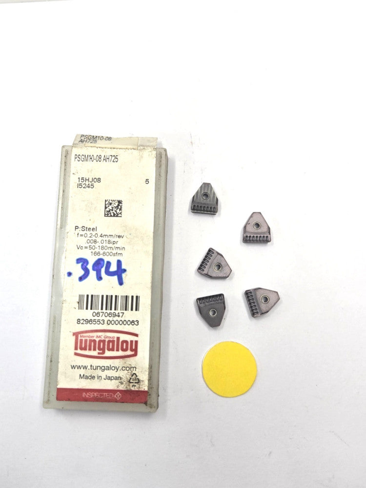 TUNGALOY*PSGM 1-0-08 AH725*CARBIDE GROOVING INSERT******LOT OF 5