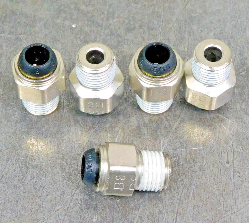 Parker W68PLP-3-2 Male Tube Connector 3/16" DIA 1/8" NPT 300 PSI Lot of Five (5)