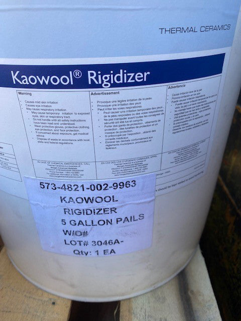 KAOWOOL RIGIDIZER 5 GALLONS Refractories Cement – SPMX SOLUCIONES ...