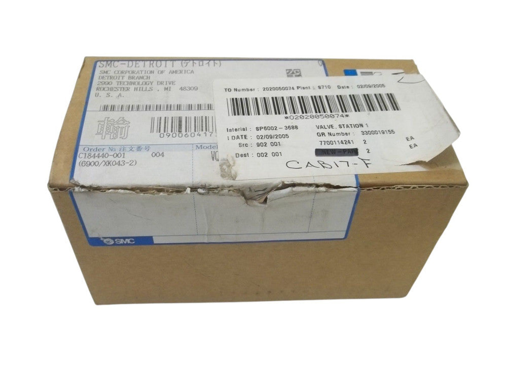 LOT OF 2 SMC VQ2201R-5 SOLENOID MANIFOLD NSMP