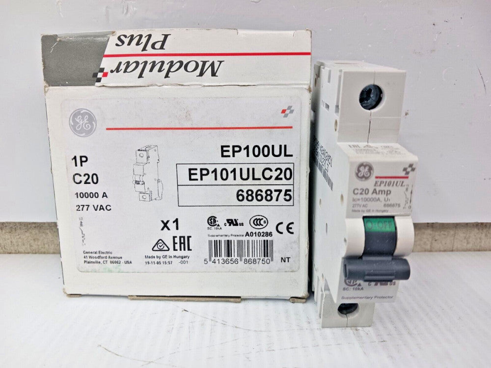 NEW GE 20 AMP CIRCUIT BREAKER 1 POLE 277 VAC EP101ULC20