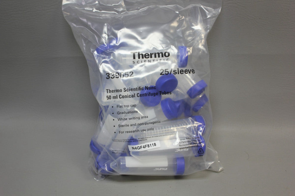 25- Thermo Scientific 339652 50mL Conical Sterile Polypropylene Centrifuge Tubes