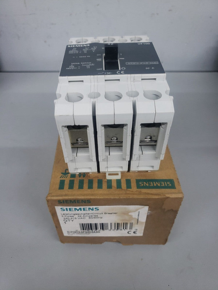 NEW OLD STOCK! SIEMENS 3VF2213-0FG42-0AA0 32 A 3 POLE CIRCUIT BREAKER VF100