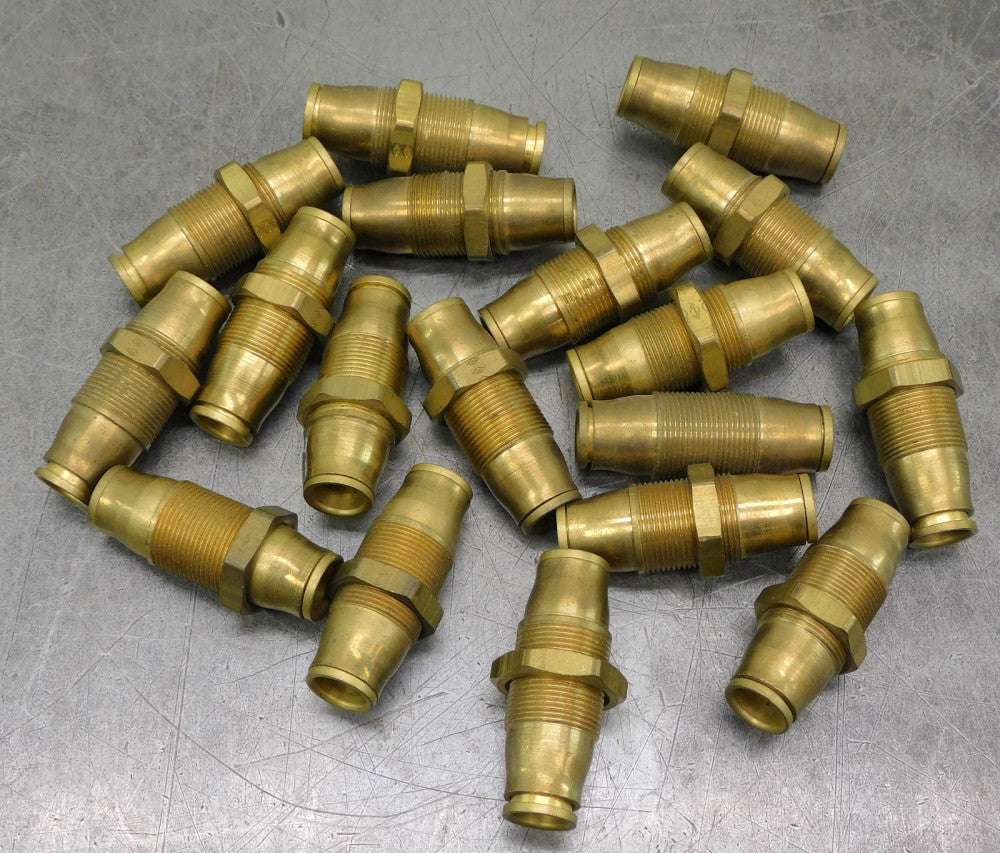Brass Push Connect Bulkhead Union Fitting 1/2" Push Connect Lot of Eighteen (18)