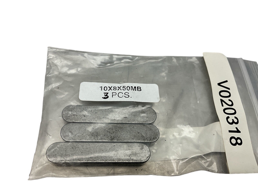 Lot of 3 DIN 6885A Machine Key Round Ends 10x8x50mb
