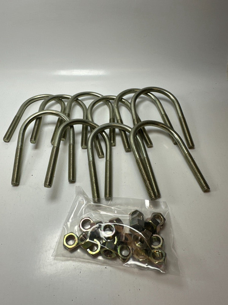 U-Bolts for 1 1/2" Pipe 5/16 18thrd With Nuts 3 3/4" OAL (Lot of 10) New