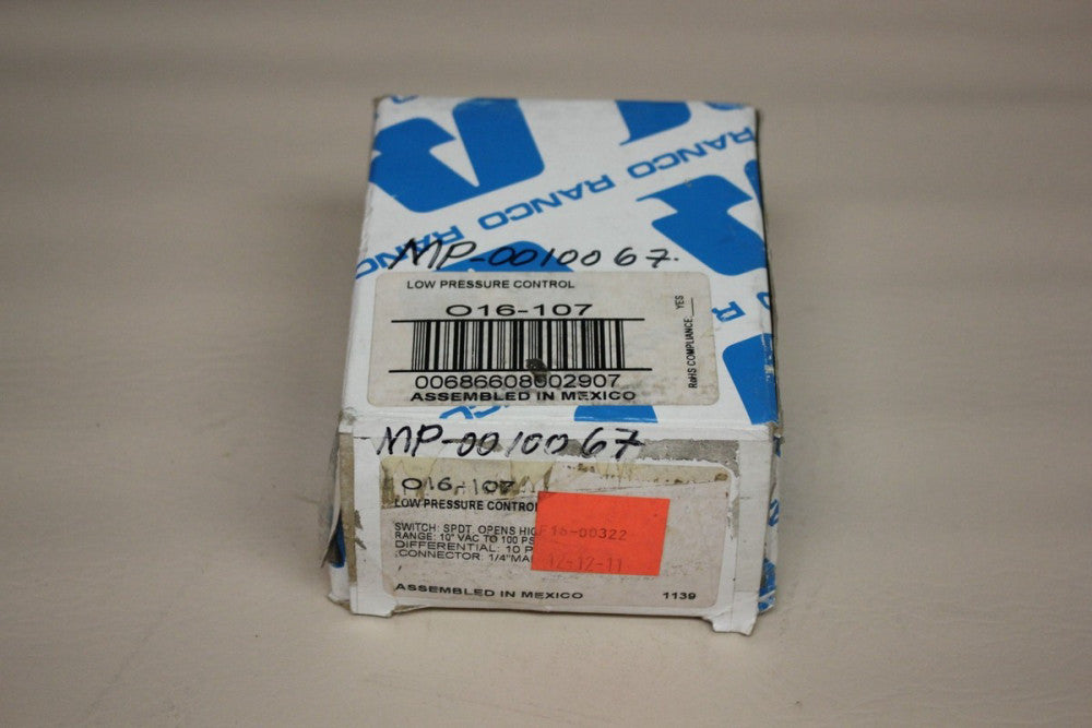 NEW RANCO LOW PRESSURE CONTROL O16-107