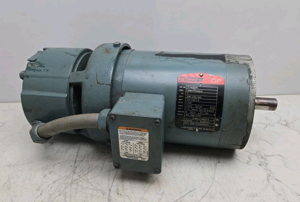 Reliance Electric P14X7206 Brake Motor 1 Hp 3 Ph 1740 Rpm Dodge 031395 Brake