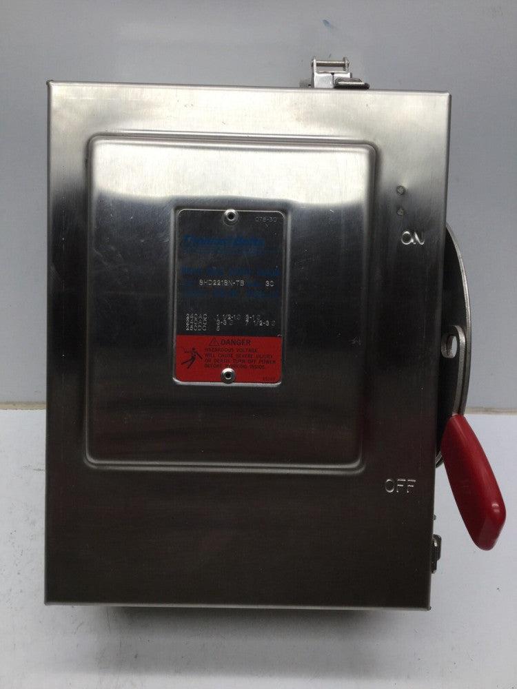 Thomas & Betts SHD221SN-TB Heavy Duty Safety Switch 120/240 VAC 250 VDC 30 AMP
