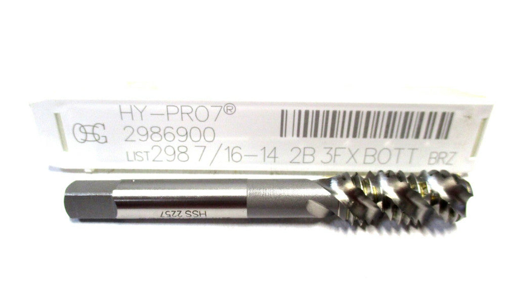 OSG (2986900) UNF x 3-5/32 OAL 2B 3-Flute RH HSS Bottoming Spiral Flute Tap