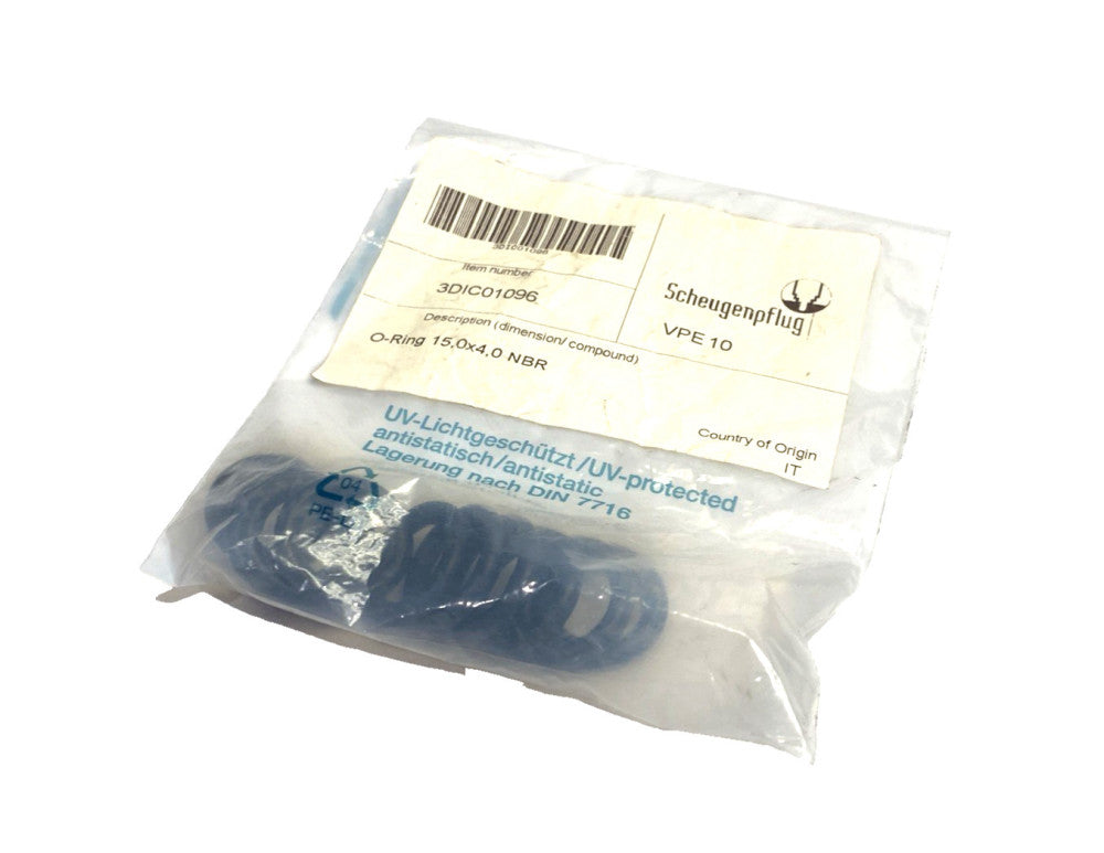 Scheugenpflug 3DIC01096 O-Ring 15mm I.D. x 4mm Thickness LOT OF 10