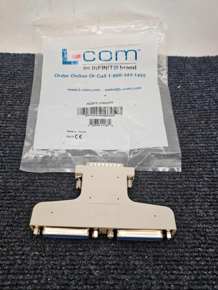 L-Com ADPT-DB25Y D Sub Adapter Male 9 Way D-Sub to Female