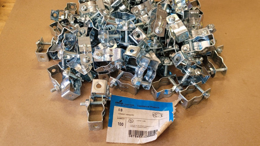 Lot Of 100 Cooper / Crouse Hinds 0B Conduit Hangers 1/2" Rigid Or EMT