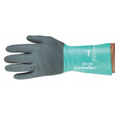 Ansell 58-128 Alphatec Solvex Chemical Resistant Gloves, Nitrile, 12 In L, 7