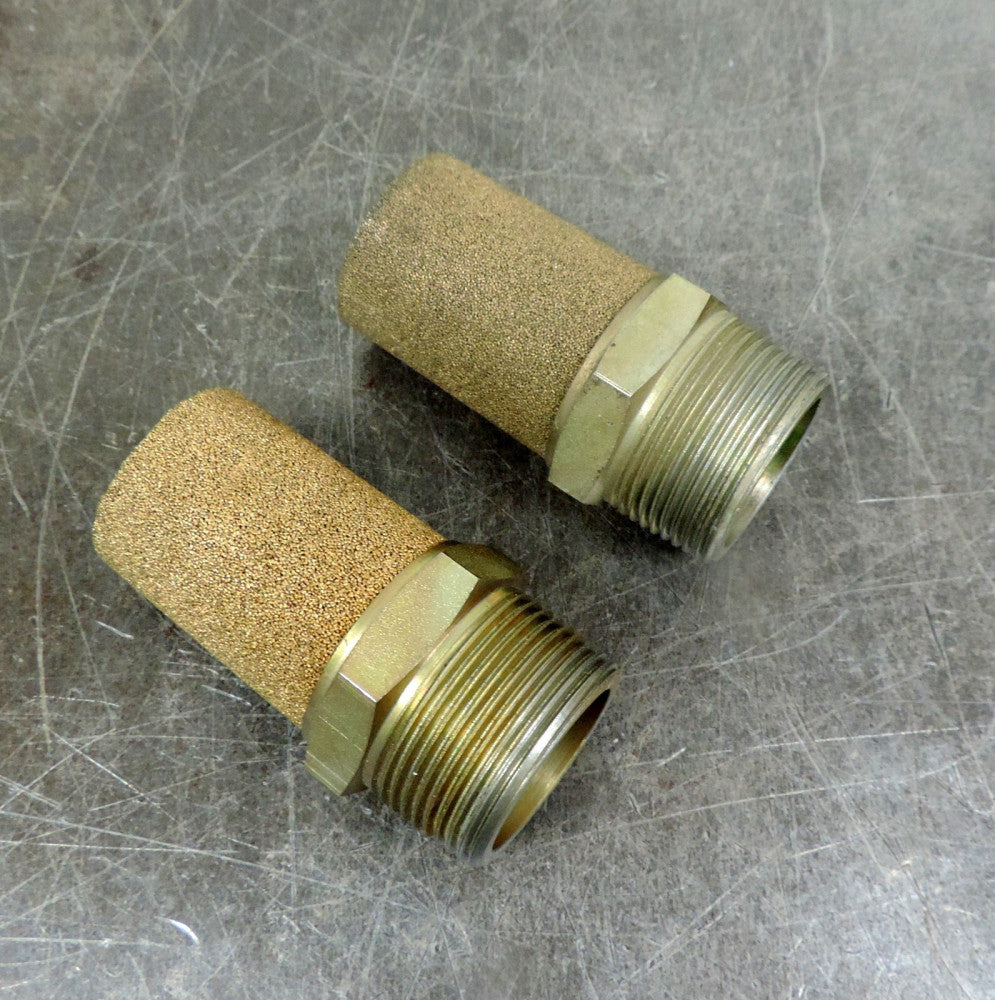 Male Thread Brass Air Pneumatic Noise Filter Exhaust Muffler 1-1/4 NPT  Lot of 2