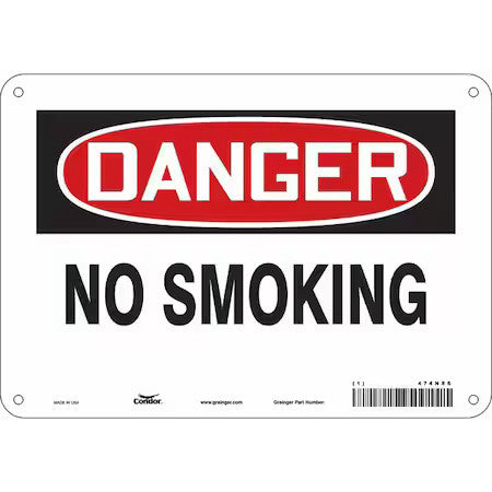 Condor 474N86 Safety Sign, 7" H, 10" W, Polyethylene, Vertical Rectangle,