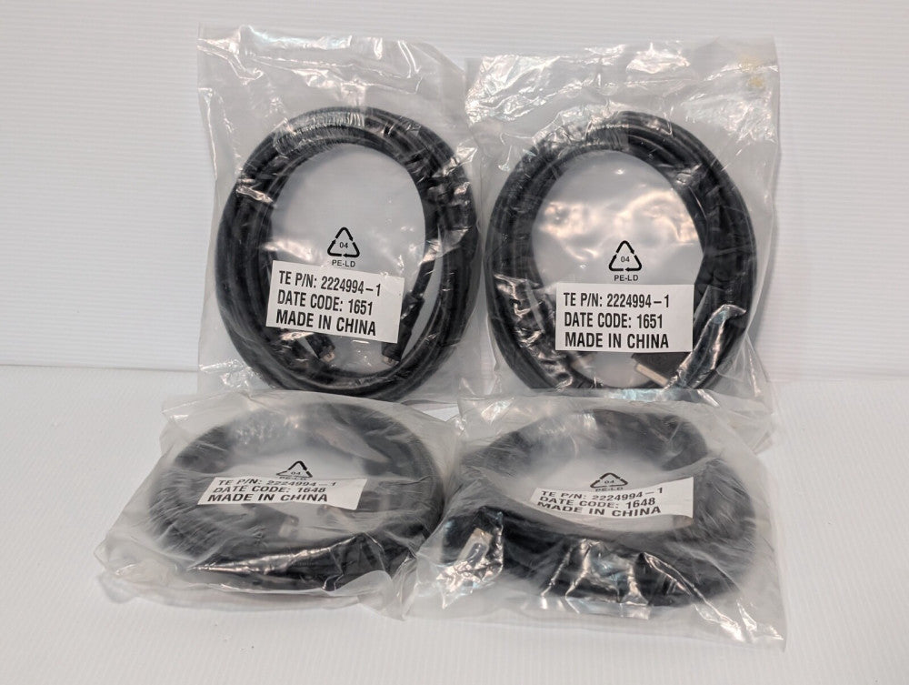 Lot of 4 TE 22249941 Connectivity Cables 1651 w/ DVI 9-PIN ends, as shown